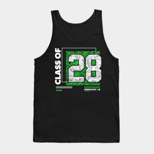 Class of 2028 Urban Streetwear // Graduation Class of '28 Green Tank Top